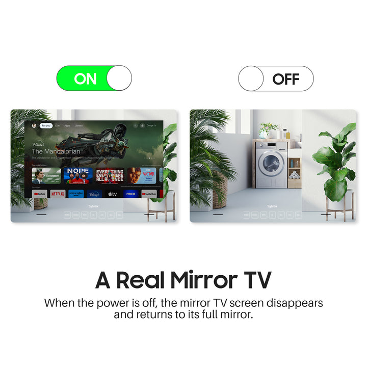 24" Waterproof Bathroom Mirror TV(Wall Mounted)