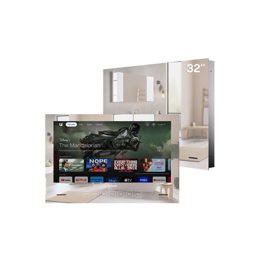 32" Waterproof Bathroom Mirror TV(Wall Embedded)