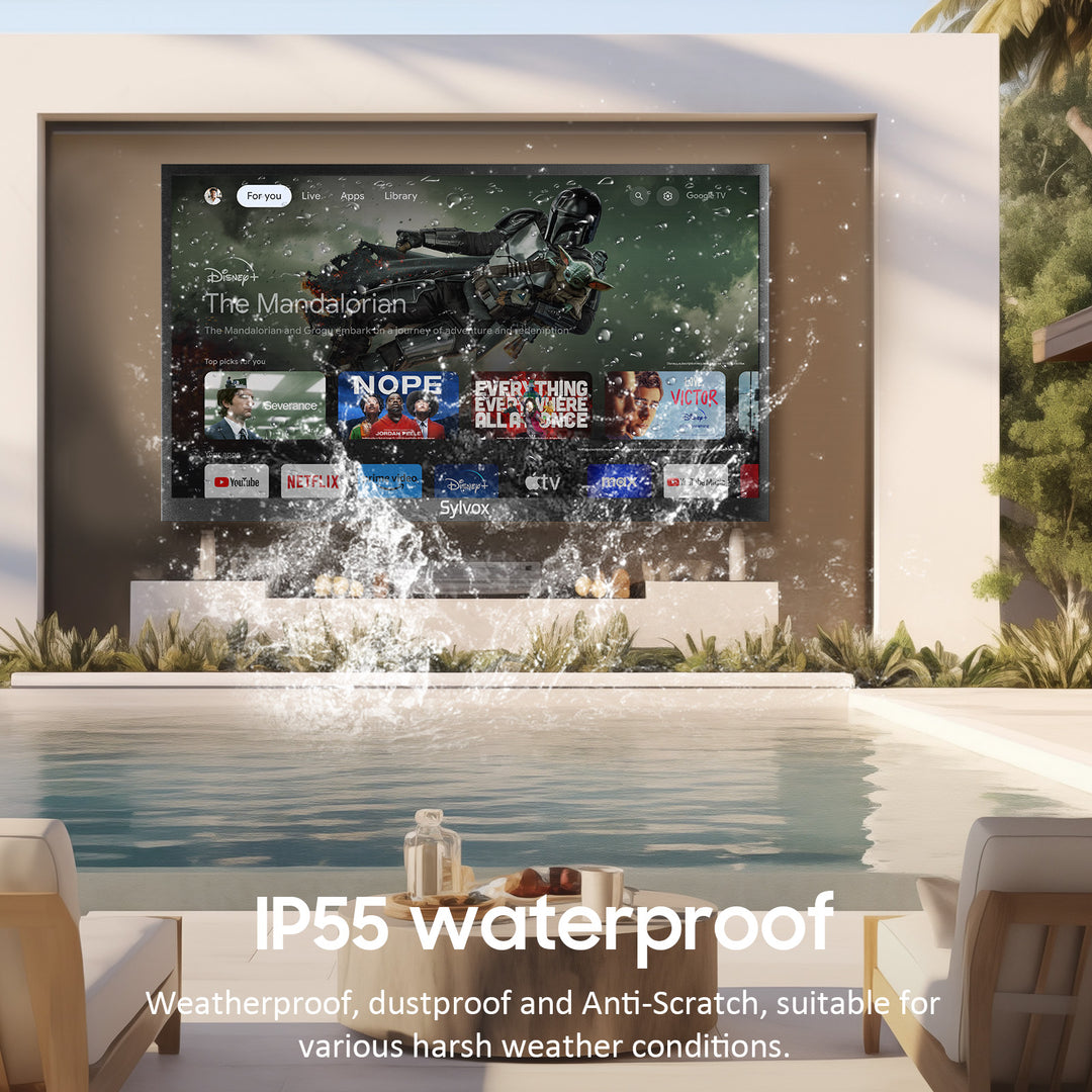 Outdoor TV UK with Google TV and 1000 Nits—2024 Deck Pro 2.0 Series