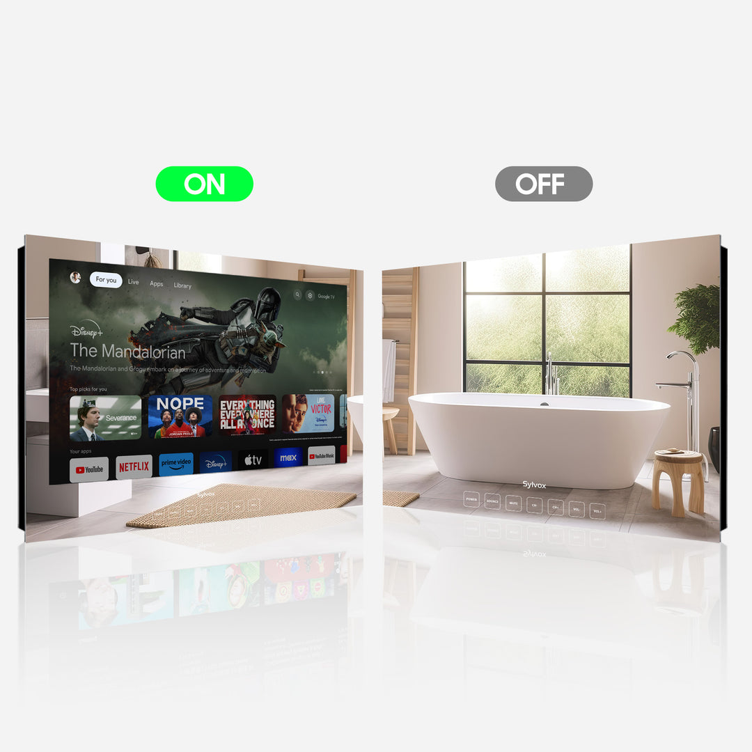 32" Waterproof Bathroom Mirror TV(Wall Embedded)