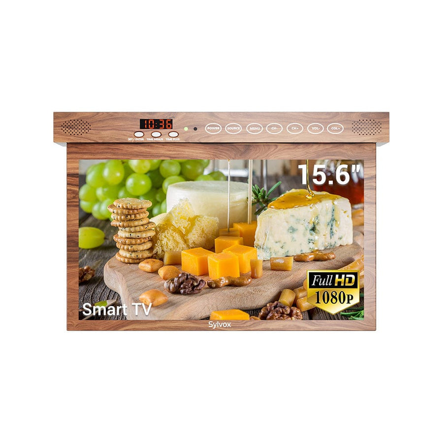 Sylvox 15.6“ Smart Under Cabinet TV UK for Kitchen（Wood）